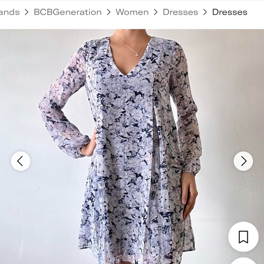 BCBGeneration Floral Long Sleeve Dress